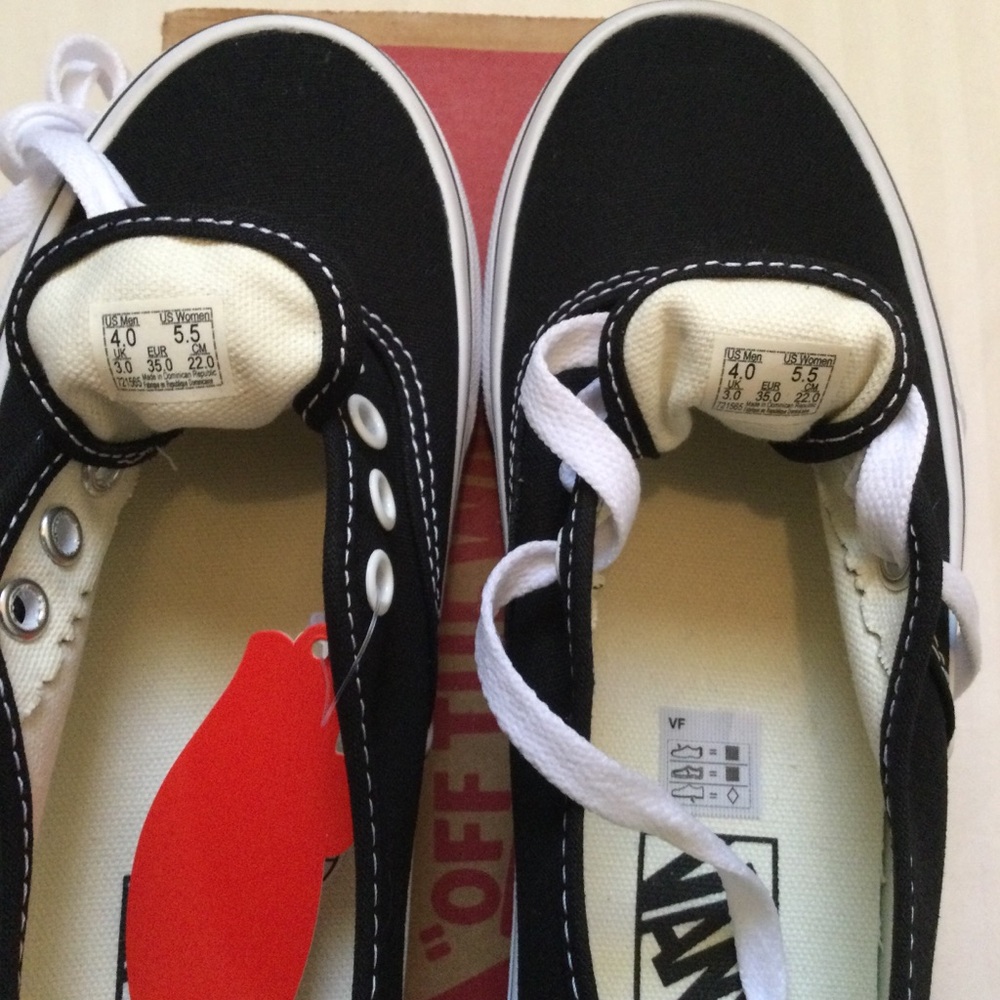 Vans Authentic Classic Black Canvas Tennis Shoes VN000EE3BLK Womens 5.5 - Picture 3 of 9